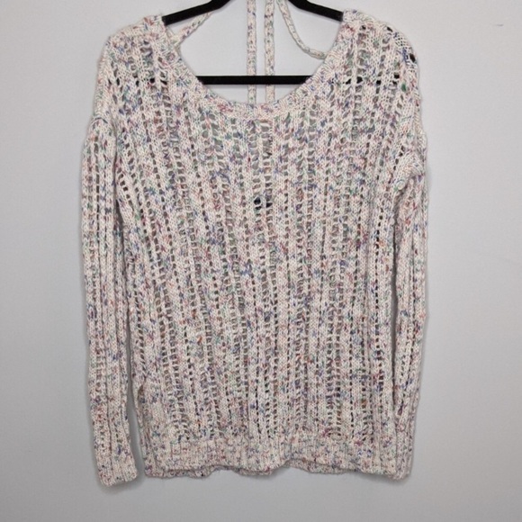 AEO Open Knit Keyhole Confetti Sweater Sz M - Picture 6 of 6